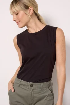 Tops & Tees<MICHAEL STARS Lola Ruched Tank Black