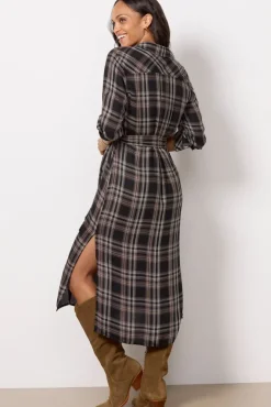 Dresses<CLOTH AND STONE Long Sleeve Belted Duster Maplewoodplaid