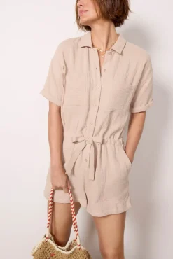 Jumpsuits & Rompers<Z SUPPLY Lookout Gauze Romper Putty