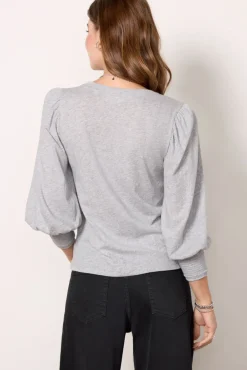 Tops & Tees<NATION LTD Loren Peasant Tee Heathergrey