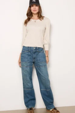 Tops & Tees<NATION LTD Loren Peasant Tee Heatheroat