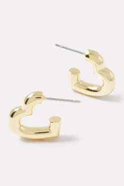 Jewelry<GORJANA Lou Statement Heart Huggies Gold
