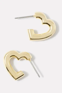 Jewelry<GORJANA Lou Statement Heart Huggies Gold