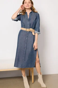 Dresses<CLOTH AND STONE L/S Belted Duster Horizonwash