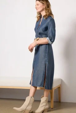 Dresses<CLOTH AND STONE L/S Belted Duster Horizonwash