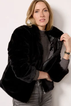 Blazers & Jackets<SANCTUARY Lux Fur Coat Black