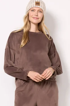 Intimates & Lounge|Matching Sets<BAREFOOT DREAMS LuxeChic Tucked Sweatshirt Java