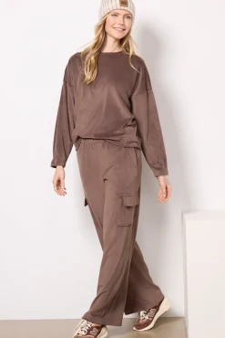 Intimates & Lounge|Matching Sets<BAREFOOT DREAMS LuxeChic Tucked Sweatshirt Java