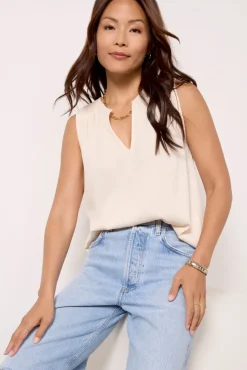 Tops & Tees<EVEREVE Lydia Satin Tank Sanddollar