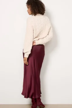 Skirts<EVEREVE Maddie Satin Skirt Burgundy