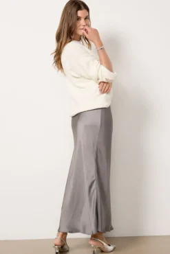 Skirts<EVEREVE Maddie Satin Skirt Gunmetal