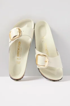 Shoes<BIRKENSTOCK Madrid Big Buckle High Shine Sandal Ecru