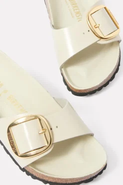 Shoes<BIRKENSTOCK Madrid Big Buckle High Shine Sandal Ecru