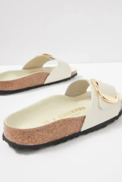 Shoes<BIRKENSTOCK Madrid Big Buckle High Shine Sandal Ecru