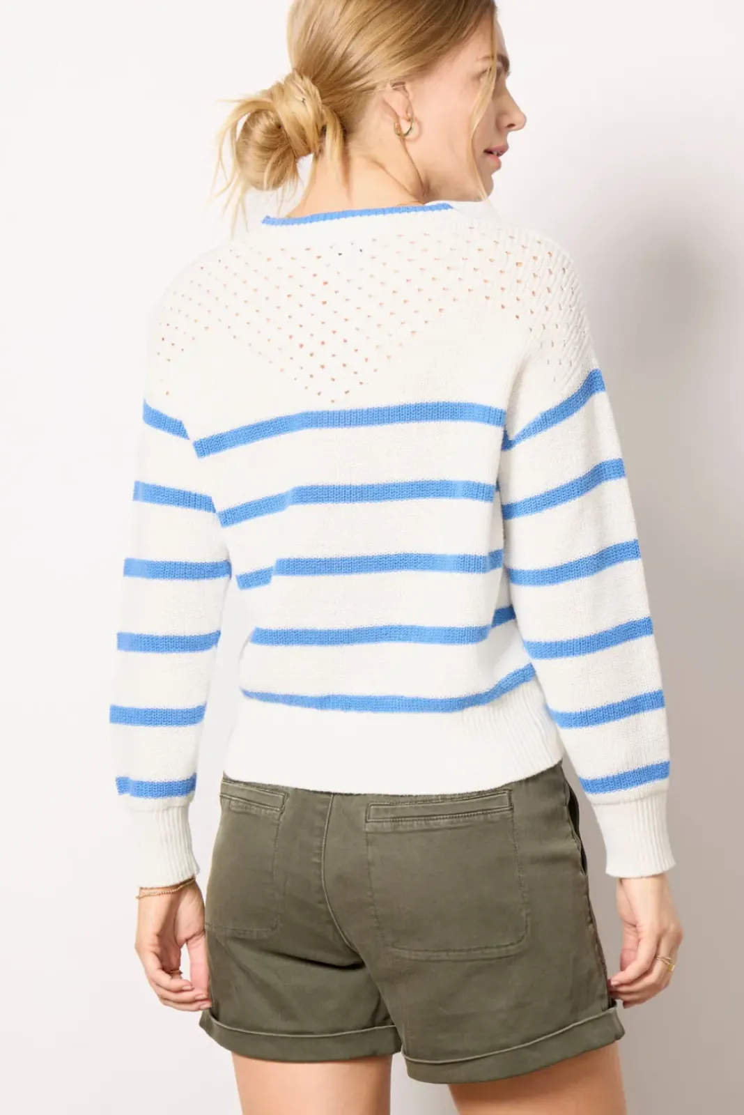 Sweaters<EVEREVE Mara Pullover White/Bluestripe