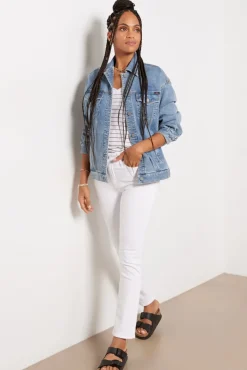 Jeans<AG Mari Slim Straight White