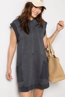Dresses<EVEREVE Marley Sweatshirt Dress Washedblack