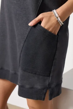 Dresses<EVEREVE Marley Sweatshirt Dress Washedblack