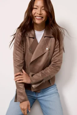 Blazers & Jackets<EVEREVE Marren Moto Jacket Cocoa