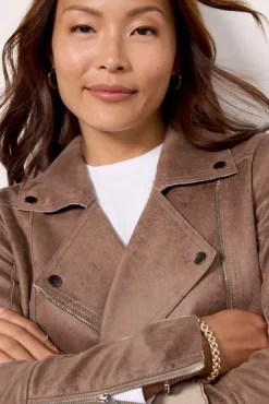 Blazers & Jackets<EVEREVE Marren Moto Jacket Cocoa