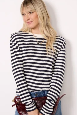 Tops & Tees<NATION LTD Marsel Long Sleeve Top Pointellestripe