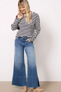 Tops & Tees<NATION LTD Marsel Long Sleeve Top Pointellestripe