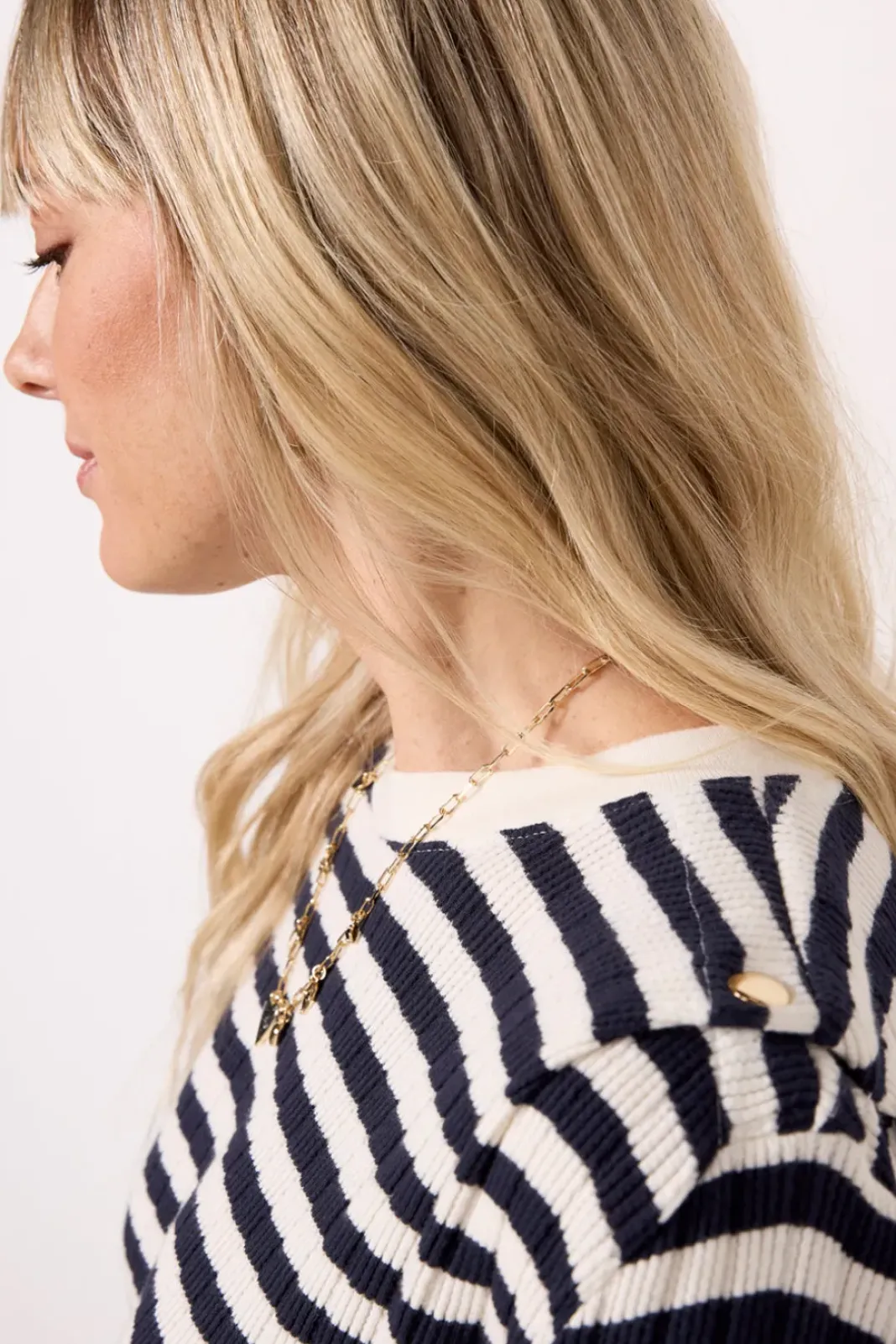 Tops & Tees<NATION LTD Marsel Long Sleeve Top Pointellestripe