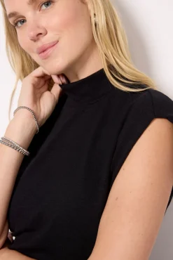 Tops & Tees<MICHAEL STARS Mary Mock Neck Top Black
