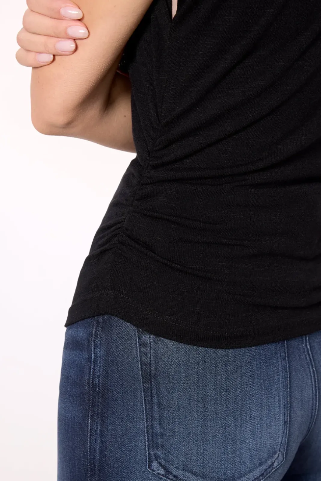 Tops & Tees<MICHAEL STARS Mary Mock Neck Top Black