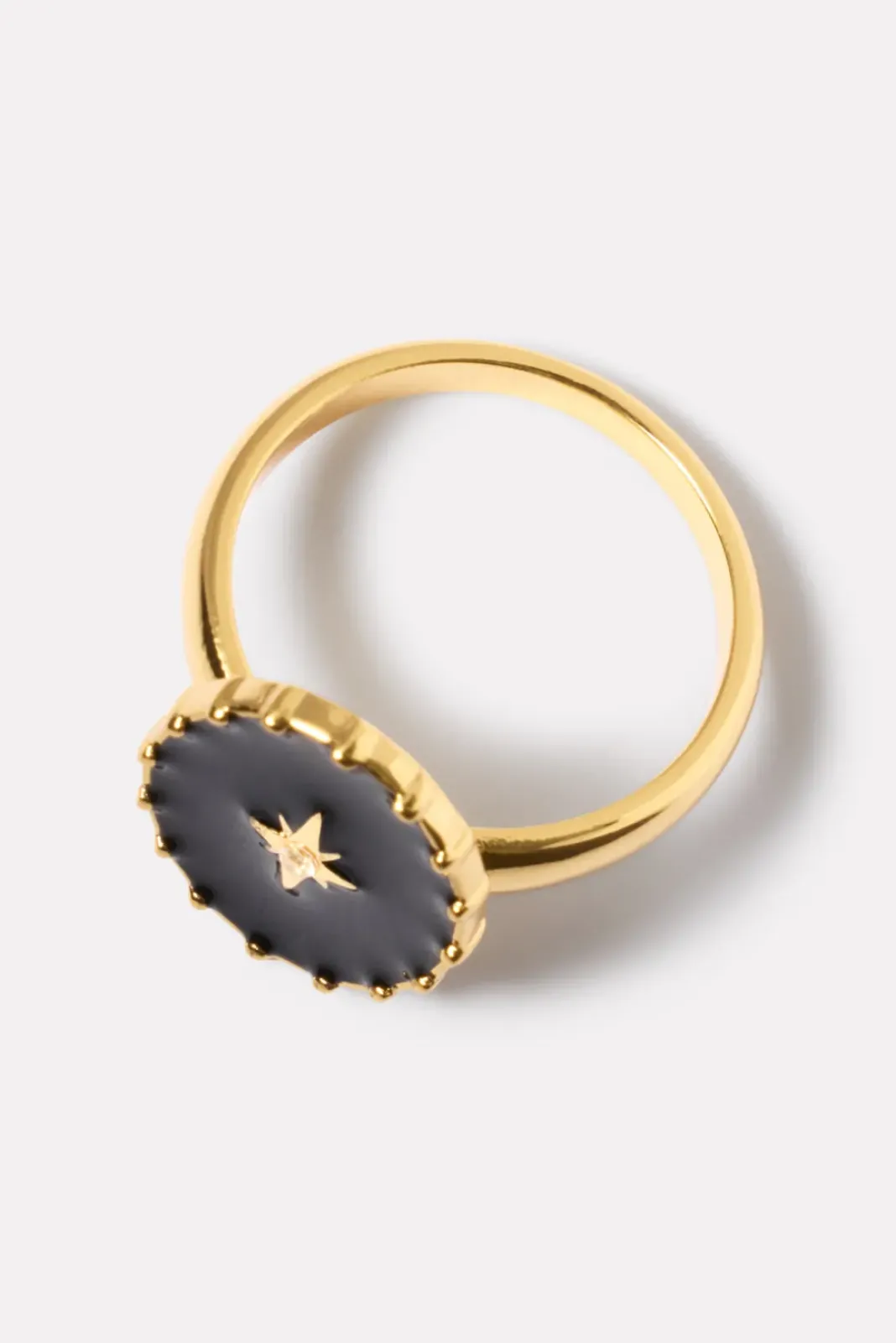 Jewelry<EVEREVE Maude Signet Ring Black/Gold