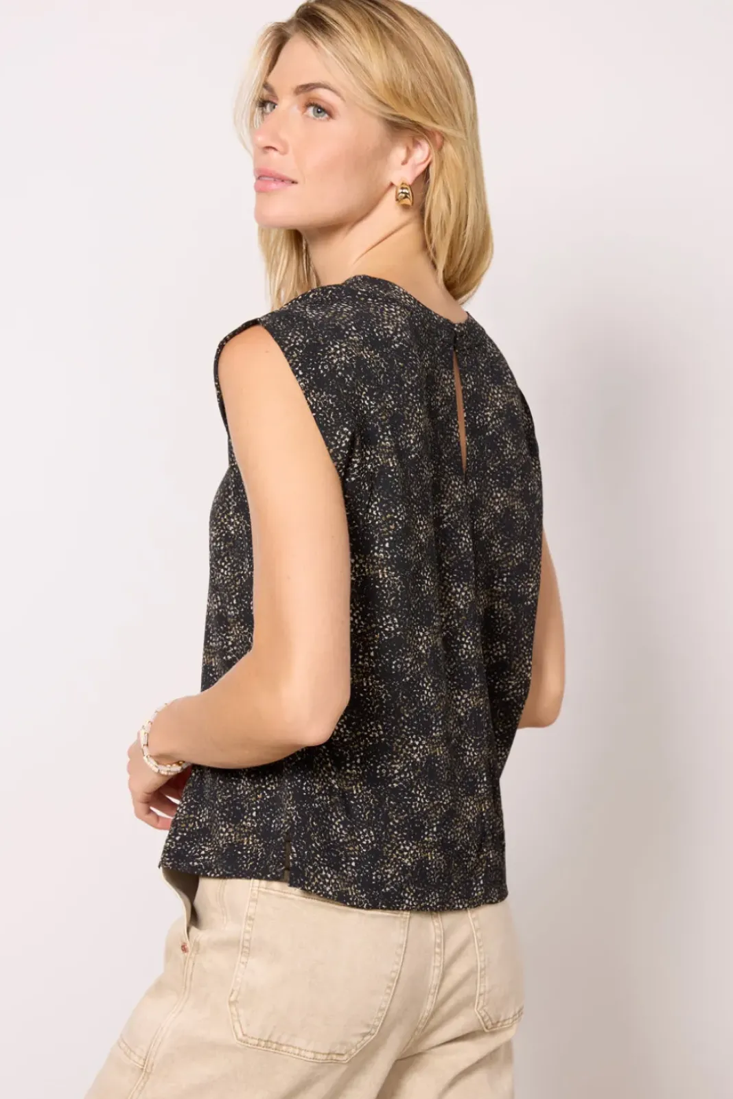 Tops & Tees<EVEREVE Mcclane Satin Muscle Top Dottyprint