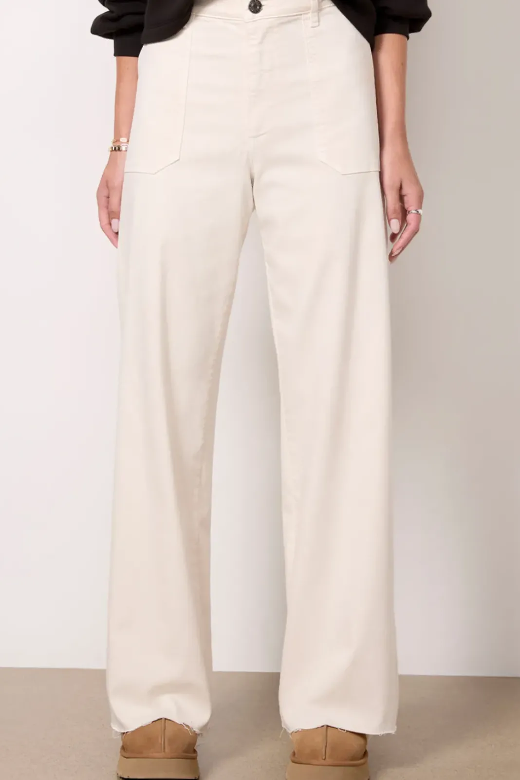 Pants & Leggings<KUT FROM THE KLOTH Meg Utility with Raw Hem Ecru