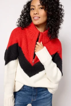 Sweaters<PISTOLA Meribel Quarter Zip Sweater Multichevron