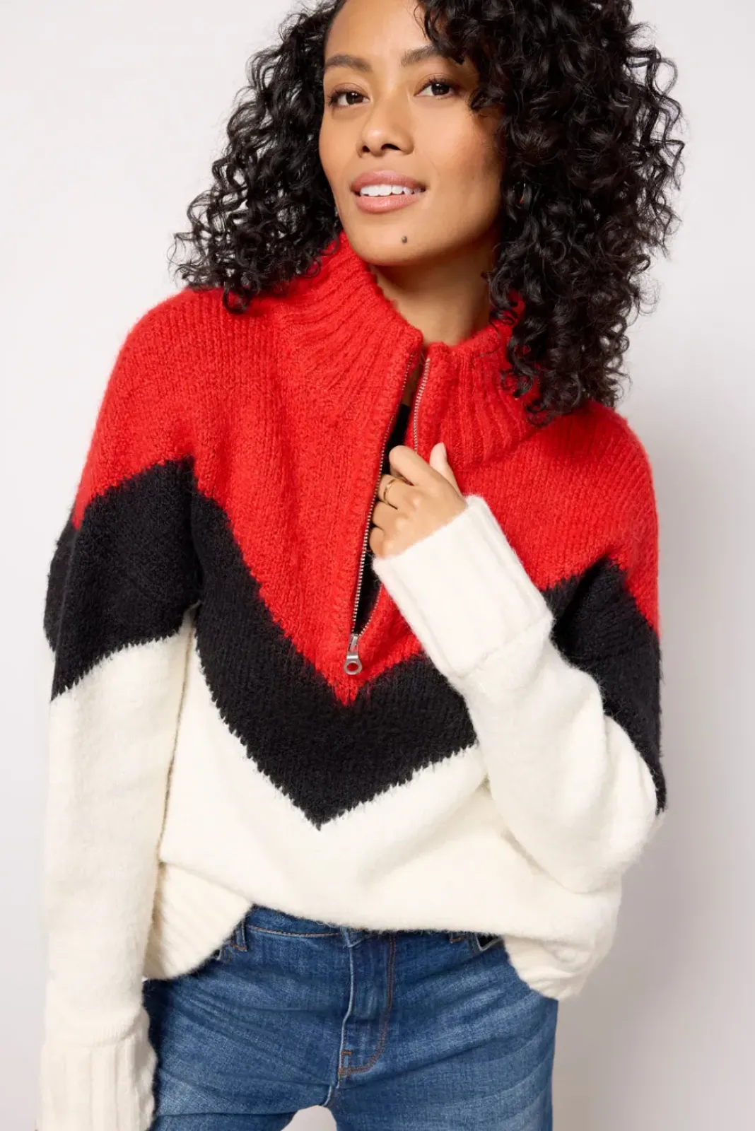 Sweaters<PISTOLA Meribel Quarter Zip Sweater Multichevron