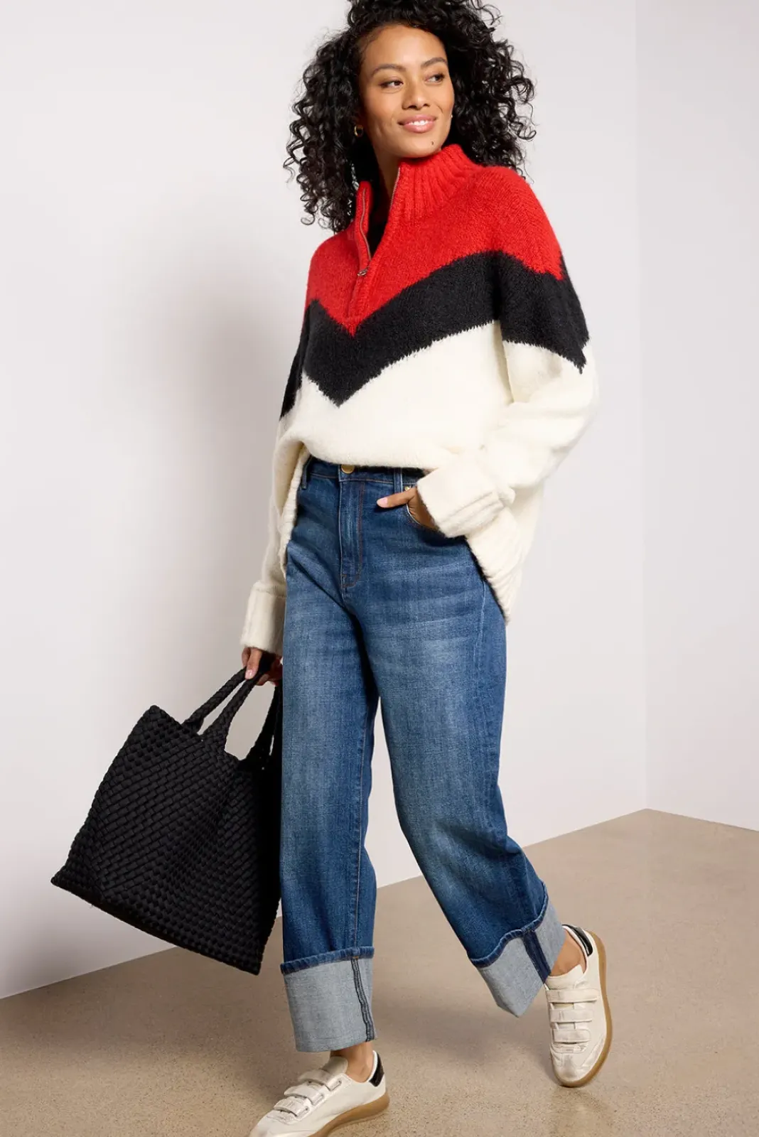 Sweaters<PISTOLA Meribel Quarter Zip Sweater Multichevron