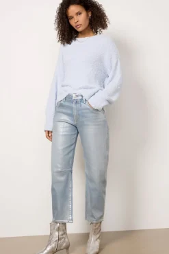 Jeans<KUT FROM THE KLOTH Metallic Ashley Barrel Silver