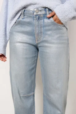 Jeans<KUT FROM THE KLOTH Metallic Ashley Barrel Silver