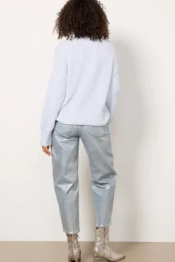Jeans<KUT FROM THE KLOTH Metallic Ashley Barrel Silver