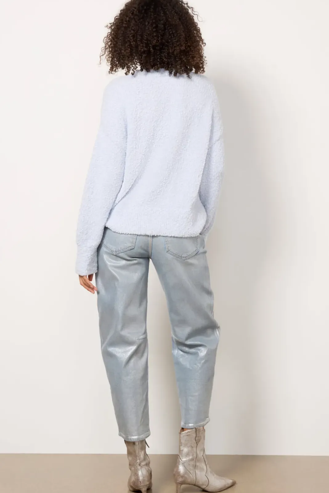 Jeans<KUT FROM THE KLOTH Metallic Ashley Barrel Silver