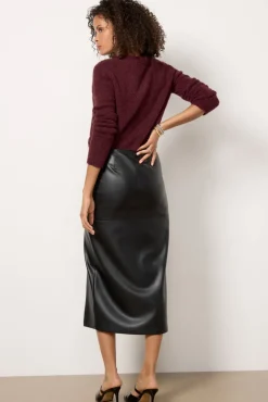 Skirts<Z SUPPLY METROPOLITAN LEATHER SKIRT Black