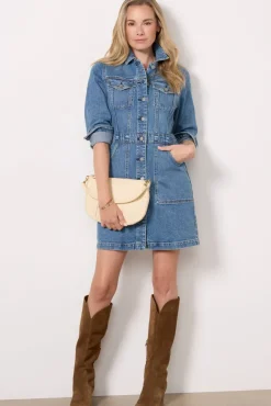 Dresses<FAHERTY Michelle Denim Dress Seabrightwash