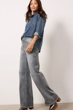 Jeans<RE/DONE Mid Rise Wide Leg Grigio