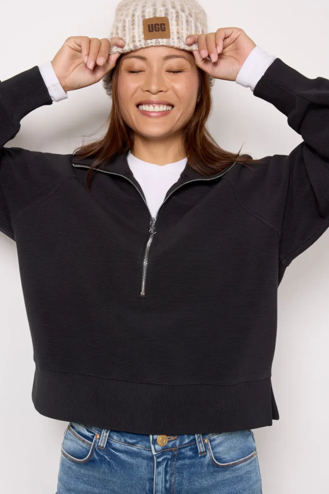 Sweatshirts<VARLEY Milano Half Zip Sweat Black