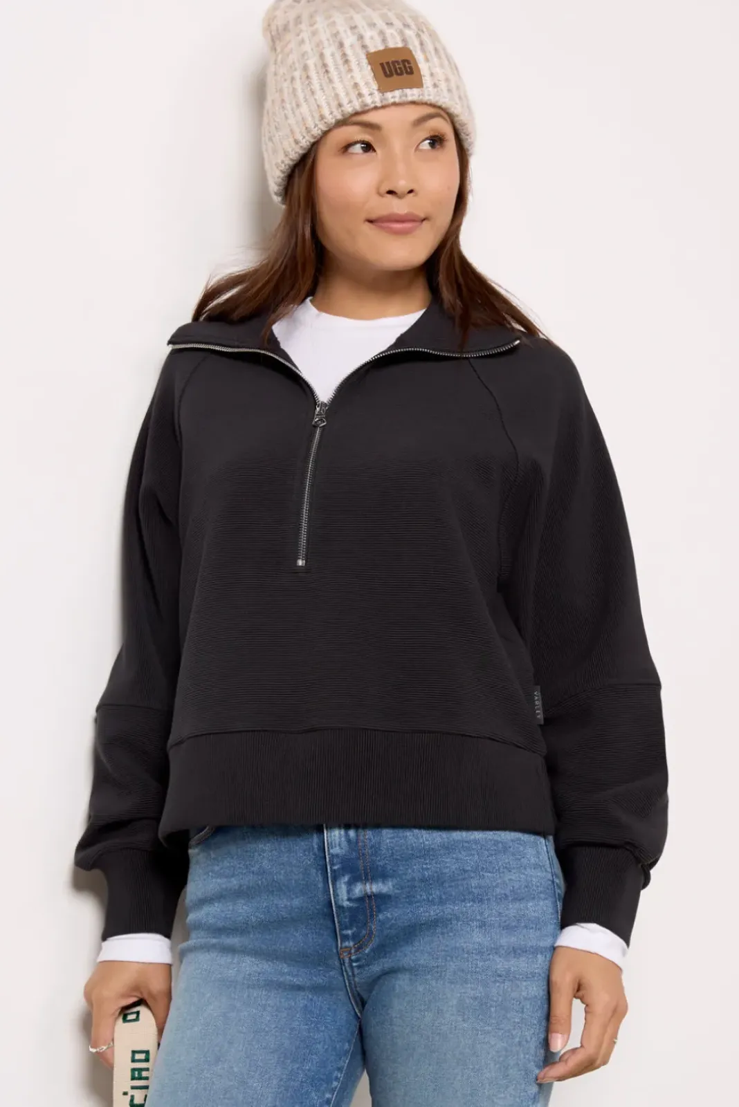 Sweatshirts<VARLEY Milano Half Zip Sweat Black
