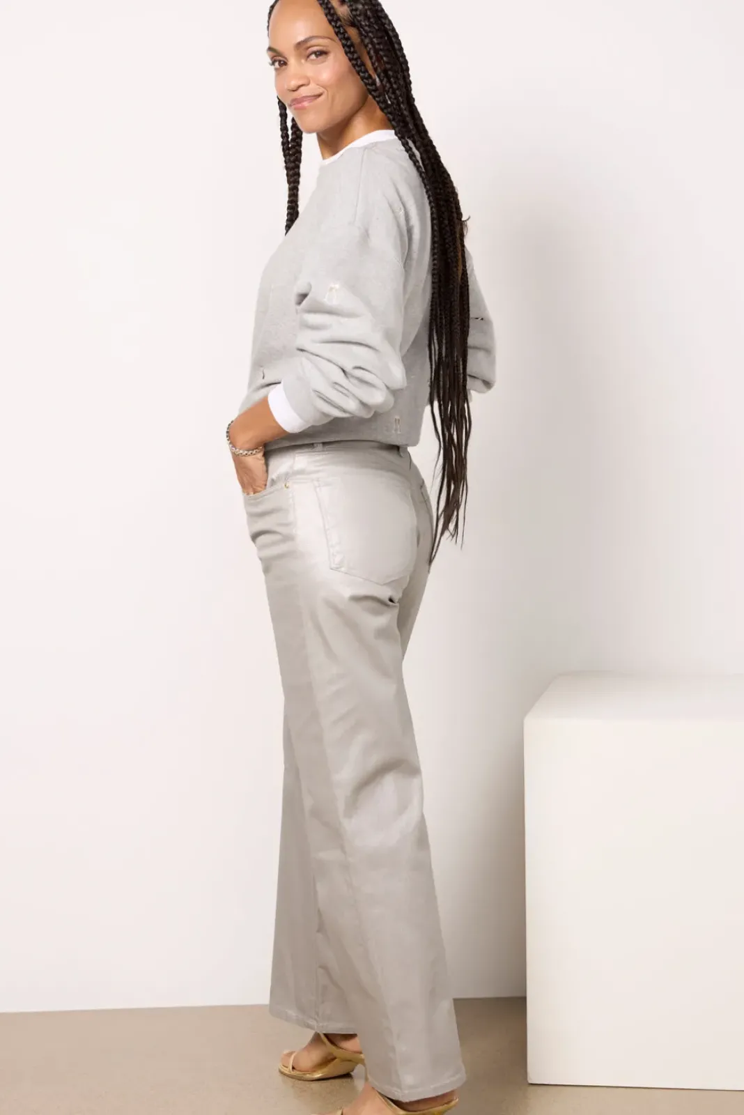 Pants & Leggings<KUT FROM THE KLOTH Miller High Rise Wide Leg Silver