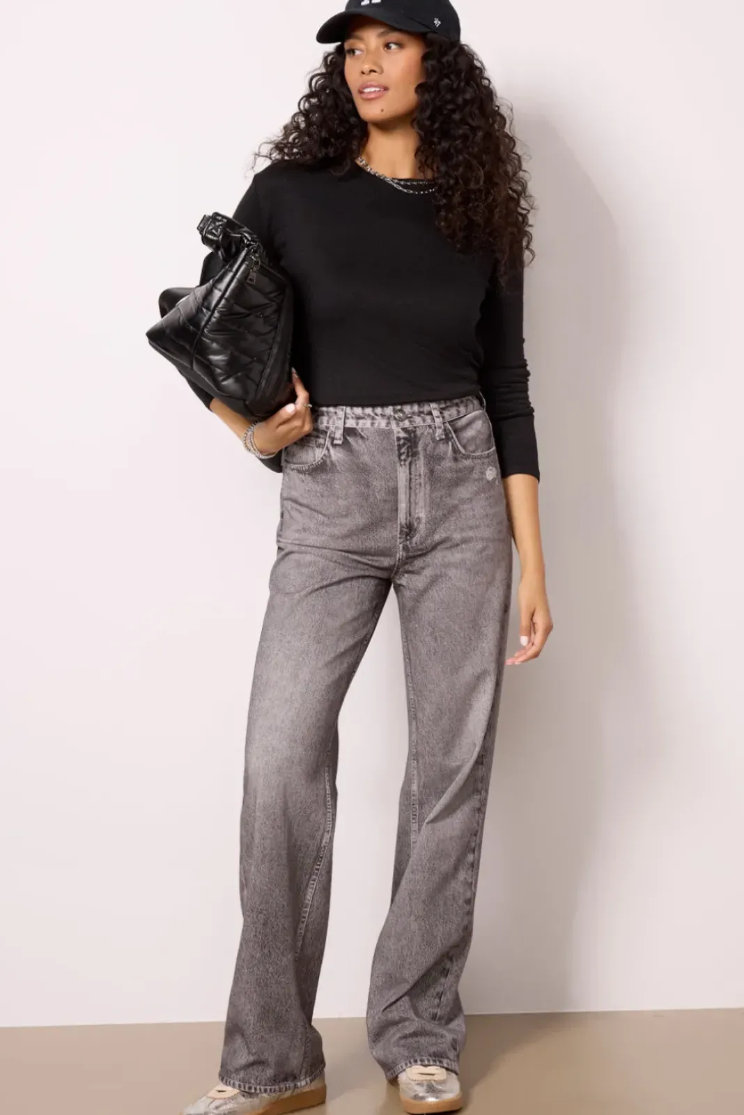 Pants & Leggings<RAG AND BONE Miramar Shae High Rise Full Relaxed Straight Raven