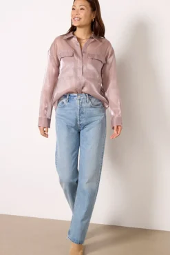 Tops & Tees<PISTOLA Miranda Relaxed Shirt Pinkplum