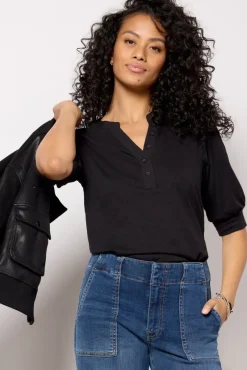 Tops & Tees<SANCTUARY Mixed Media Tee Black