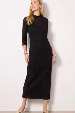 Dresses<SANCTUARY Mock Neck Lace Dress Black