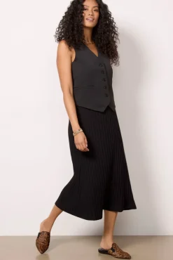 Skirts<MICHAEL STARS Molly Midi Skirt W/ Slit Black